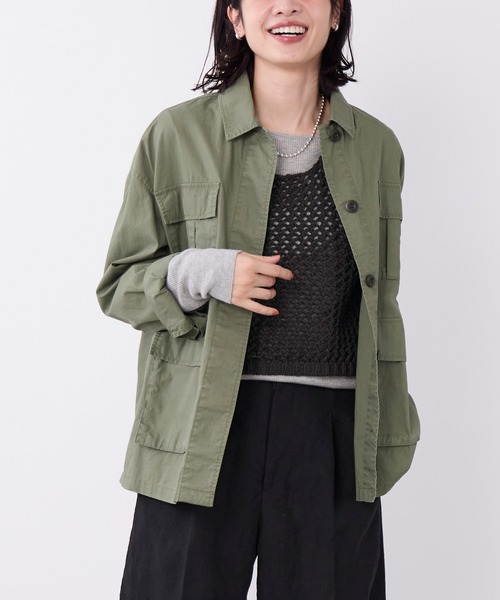MICA&DEAL(マイカ&ディール)の「バイオウォッシュミリタリーシャツジャケット(ミリタリージャケット・レディース・ベージュ/カーキ・FREE)」の3枚目の写真