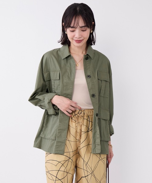 MICA&DEAL(マイカ&ディール)の「バイオウォッシュミリタリーシャツジャケット(ミリタリージャケット・レディース・ベージュ/カーキ・FREE)」の6枚目の写真