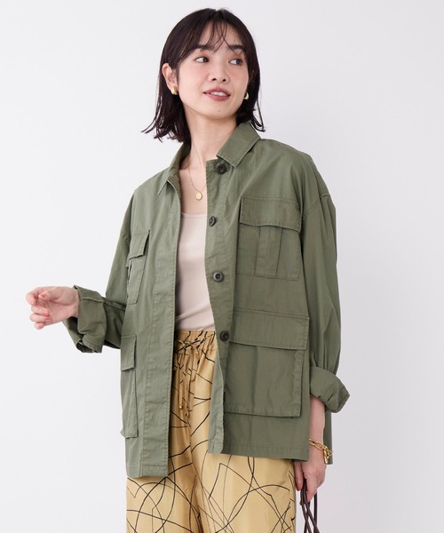 MICA&DEAL(マイカ&ディール)の「バイオウォッシュミリタリーシャツジャケット(ミリタリージャケット・レディース・ベージュ/カーキ・FREE)」の7枚目の写真
