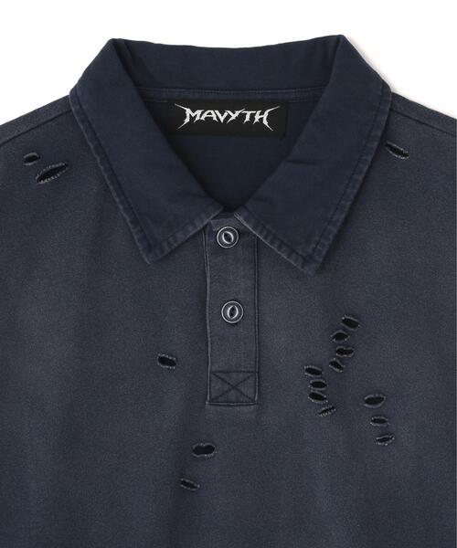 L.H.P(エルエイチピー)の「MAVYTH/メヴィス/ASID WASH DAMAGE POLO(ポロシャツ・レディース・グレー/ブラック/ネイビー・M/L/XL)」の9枚目の写真