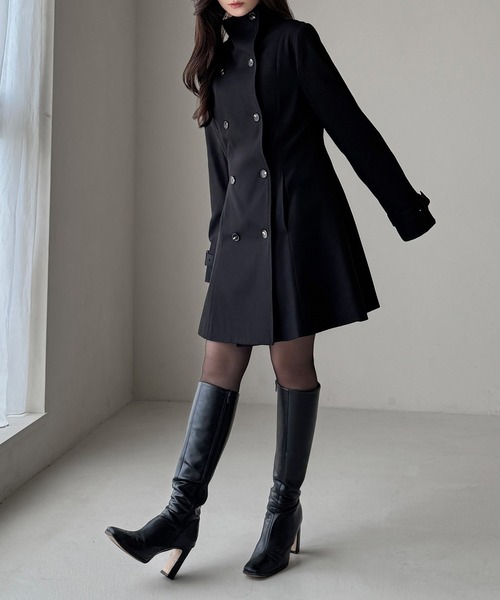 Louere（ルエレ）の「2wayカラーダブルボタンウエストシェイプトレンチコート[高身長サイズMT有り]（トレンチコート・レディース・チャコール/ブラック/ベージュ・MEDIUM/SMALL/LARGE/MT/X-LARGE）」の16枚目の写真