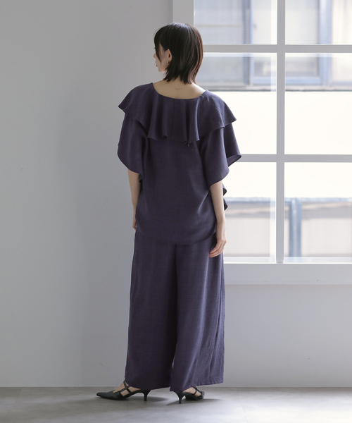 La TOTALITE(ラトータリテ)の「【洗える】タックワイドパンツ(その他パンツ・レディース・ブラック/レッド/チャコールグレー・FREE)」の6枚目の写真
