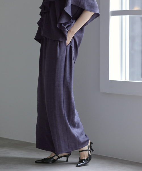 La TOTALITE(ラトータリテ)の「【洗える】タックワイドパンツ(その他パンツ・レディース・ブラック/レッド/チャコールグレー・FREE)」の8枚目の写真