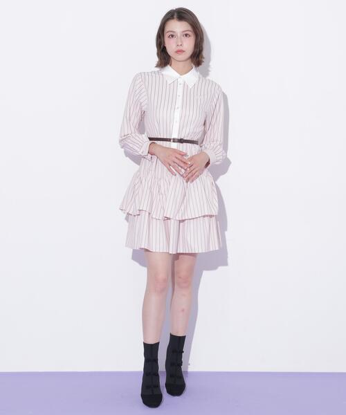 JILL by JILL STUART(ジルバイジルスチュアート)の「ベルト付きミニシャツワンピース(シャツワンピース・レディース・ブルー系その他/ネイビー/ピンク系その他・FREE)」の21枚目の写真