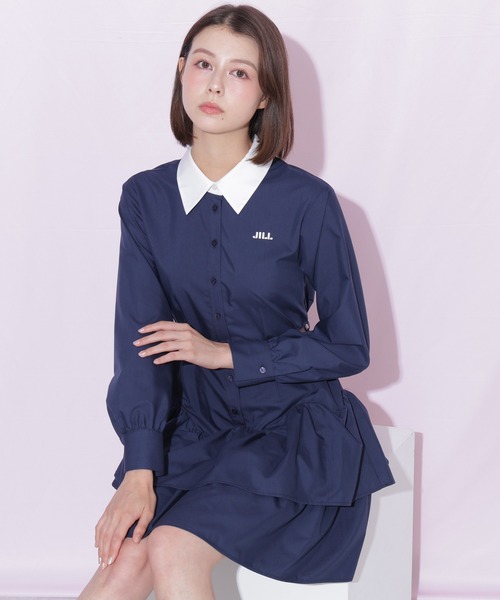 JILL by JILL STUART(ジルバイジルスチュアート)の「ベルト付きミニシャツワンピース(シャツワンピース・レディース・ブルー系その他/ネイビー/ピンク系その他・FREE)」の4枚目の写真