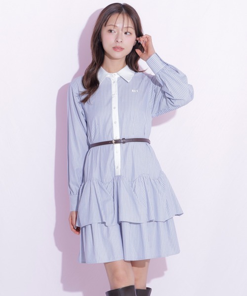 JILL by JILL STUART(ジルバイジルスチュアート)の「ベルト付きミニシャツワンピース(シャツワンピース・レディース・ブルー系その他/ネイビー/ピンク系その他・FREE)」の13枚目の写真