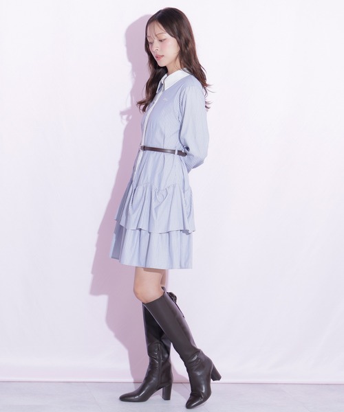 JILL by JILL STUART(ジルバイジルスチュアート)の「ベルト付きミニシャツワンピース(シャツワンピース・レディース・ブルー系その他/ネイビー/ピンク系その他・FREE)」の18枚目の写真