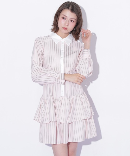 JILL by JILL STUART(ジルバイジルスチュアート)の「ベルト付きミニシャツワンピース(シャツワンピース・レディース・ブルー系その他/ネイビー/ピンク系その他・FREE)」の9枚目の写真
