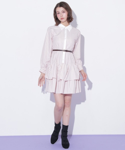 JILL by JILL STUART(ジルバイジルスチュアート)の「ベルト付きミニシャツワンピース(シャツワンピース・レディース・ブルー系その他/ネイビー/ピンク系その他・FREE)」の10枚目の写真