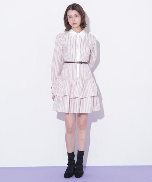 JILL by JILL STUART(ジルバイジルスチュアート)の「ベルト付きミニシャツワンピース(シャツワンピース・レディース・ブルー系その他/ネイビー/ピンク系その他・FREE)」の11枚目の写真