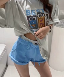 フェイクレイヤードスウェットショートパンツ