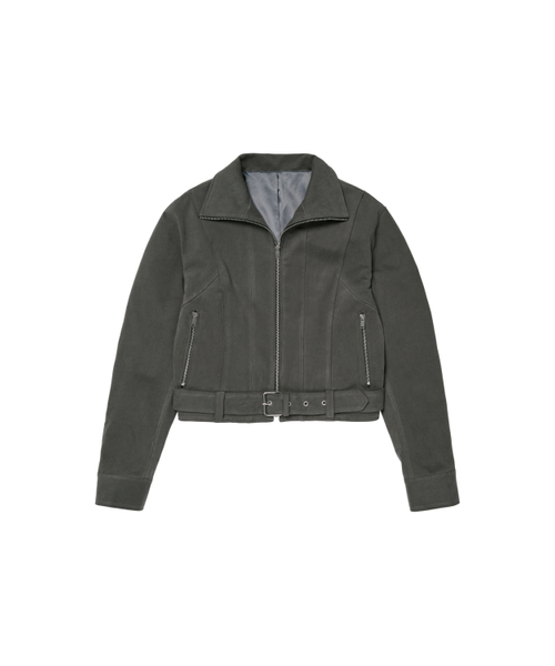 DEINET（ダイニット）の「DEINET BELTED COTTON JACKET IN CHARCOAL（その他アウター・レディース・その他・FREE）」の2枚目の写真