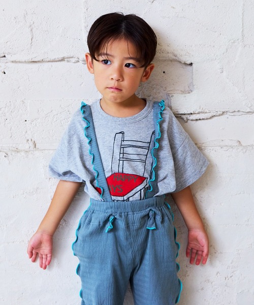 MARKEY'S（マーキーズ）の「プリントワイド半袖Tシャツ（Tシャツ/カットソー・キッズ・ホワイト/杢グレー/ライトブルー・XS/S/M/L/LL）」の2枚目の写真