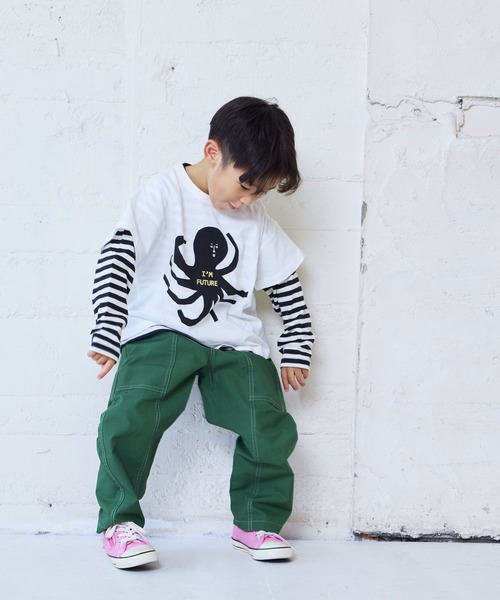 MARKEY'S（マーキーズ）の「プリントワイド半袖Tシャツ（Tシャツ/カットソー・キッズ・ホワイト/杢グレー/ライトブルー・XS/S/M/L/LL）」の8枚目の写真