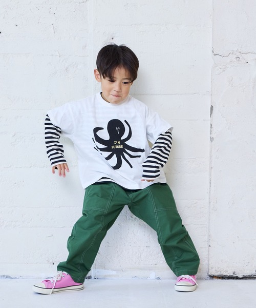 MARKEY'S（マーキーズ）の「プリントワイド半袖Tシャツ（Tシャツ/カットソー・キッズ・ホワイト/杢グレー/ライトブルー・XS/S/M/L/LL）」の9枚目の写真