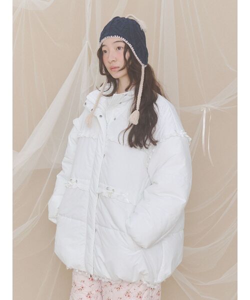 merry jenny(メリージェニー)の「pixie earflap hat(ニットキャップ/ビーニー・レディース・ブラック/ネイビー・FREE)」の12枚目の写真
