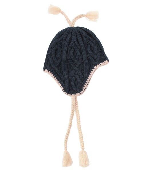 merry jenny(メリージェニー)の「pixie earflap hat(ニットキャップ/ビーニー・レディース・ブラック/ネイビー・FREE)」の16枚目の写真