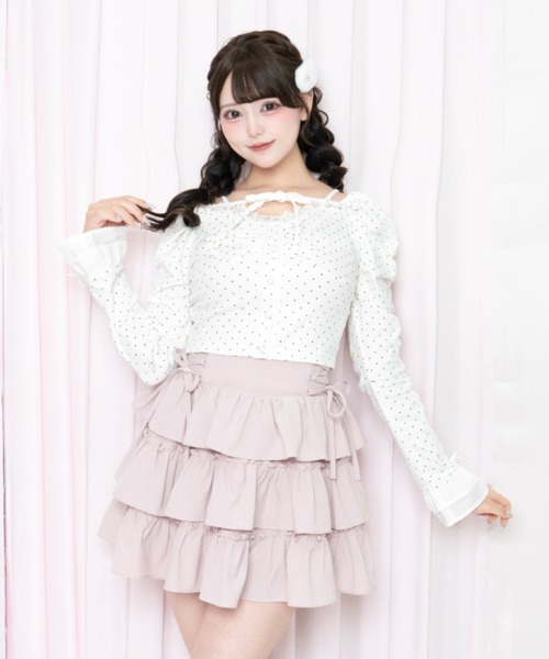 LAFARY(ラファリー)の「ドットカットトップス(Tシャツ/カットソー・レディース・ピンク/ブルー/ホワイト・FREE)」の9枚目の写真