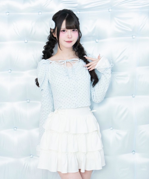 LAFARY(ラファリー)の「ドットカットトップス(Tシャツ/カットソー・レディース・ピンク/ブルー/ホワイト・FREE)」の22枚目の写真