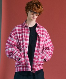 MAISON SPECIAL | 《UNISEX》【Italian Dead Stock Fabric】Curve Switching Prime-Over Plaid Shirt Blouson/【イタリアンデッドストックファブリック】カーブスイッチングプライムオーバーチェックシャツブルゾン【MAISON SPECIAL/メゾンスペシャル】(シャツ/ブラウス)