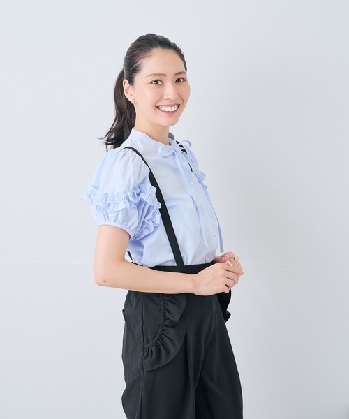 Neige(ネージュ)の「ホイップフリルボウタイブラウス(シャツ/ブラウス・レディース・ピンク/ブルー・ONE SIZE)」の8枚目の写真