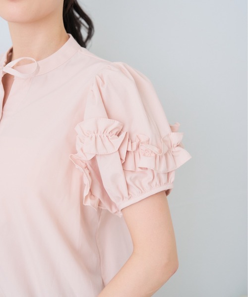 Neige(ネージュ)の「ホイップフリルボウタイブラウス(シャツ/ブラウス・レディース・ピンク/ブルー・ONE SIZE)」の20枚目の写真