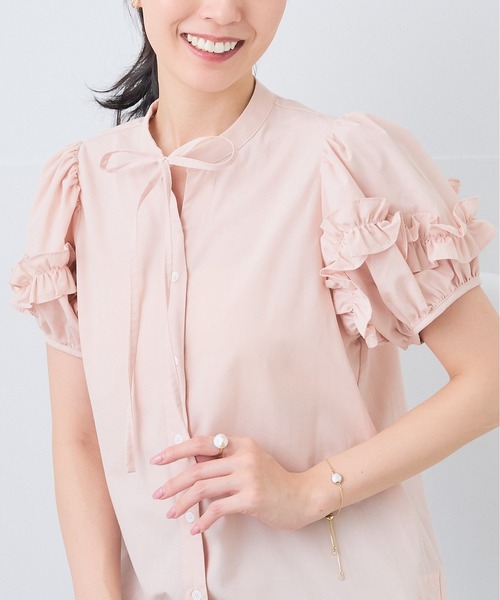 Neige(ネージュ)の「ホイップフリルボウタイブラウス(シャツ/ブラウス・レディース・ピンク/ブルー・ONE SIZE)」の22枚目の写真