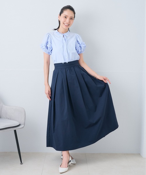 Neige(ネージュ)の「ホイップフリルボウタイブラウス(シャツ/ブラウス・レディース・ピンク/ブルー・ONE SIZE)」の3枚目の写真