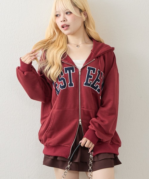 Another Branch olive des olive(アナザーブランチオリーブデオリーブ)の「裏毛BIGロゴZIPパーカー(パーカー・レディース・ブラウン/ネイビー/ボルドー/モカ/トップグレー・FREE)」の6枚目の写真