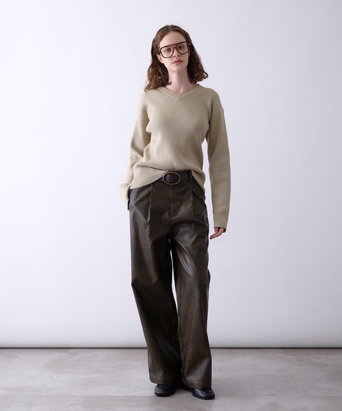Perushu(ペルーシュ)の「synthetic leather Tuck Wide Pants/合成皮革タックワイドパンツ(その他パンツ・メンズ・ブラック/ブラウン・SMALL/MEDIUM/LARGE)」の22枚目の写真