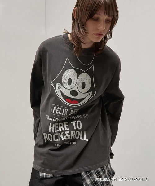 Alfred Alex(アルフレッドアレックス)の「<Exclusive> FELIX THE CAT Iconic Graphic L/S Tee / フィリックス・ザ・キャット 別注 ヴィンテージライク グラフィックロンT(Tシャツ/カットソー・メンズ・ブラック/ブラック系/ブラック系2・L/M)」の10枚目の写真
