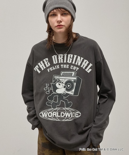 Alfred Alex(アルフレッドアレックス)の「<Exclusive> FELIX THE CAT Iconic Graphic L/S Tee / フィリックス・ザ・キャット 別注 ヴィンテージライク グラフィックロンT(Tシャツ/カットソー・メンズ・ブラック/ブラック系/ブラック系2・L/M)」の15枚目の写真