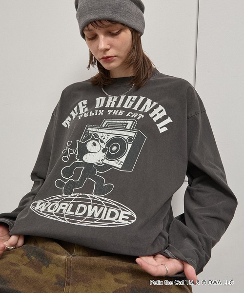 Alfred Alex(アルフレッドアレックス)の「<Exclusive> FELIX THE CAT Iconic Graphic L/S Tee / フィリックス・ザ・キャット 別注 ヴィンテージライク グラフィックロンT(Tシャツ/カットソー・メンズ・ブラック/ブラック系/ブラック系2・L/M)」の16枚目の写真