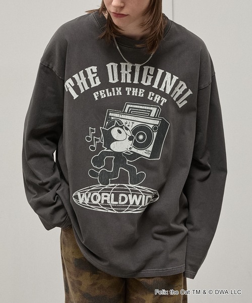 Alfred Alex(アルフレッドアレックス)の「<Exclusive> FELIX THE CAT Iconic Graphic L/S Tee / フィリックス・ザ・キャット 別注 ヴィンテージライク グラフィックロンT(Tシャツ/カットソー・メンズ・ブラック/ブラック系/ブラック系2・L/M)」の17枚目の写真