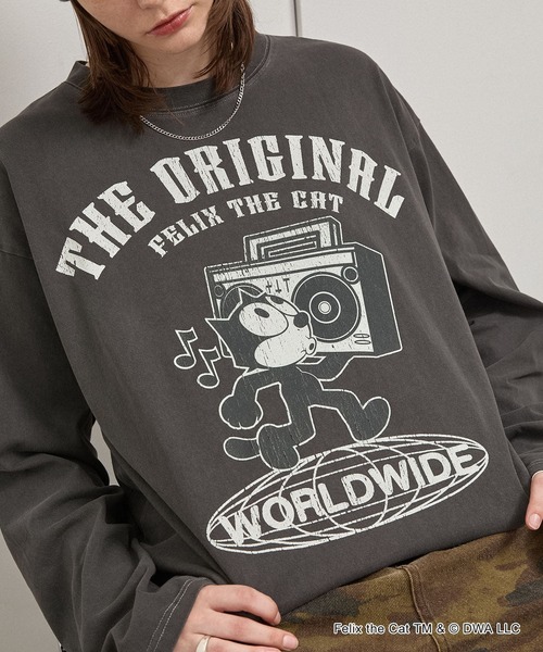 Alfred Alex(アルフレッドアレックス)の「<Exclusive> FELIX THE CAT Iconic Graphic L/S Tee / フィリックス・ザ・キャット 別注 ヴィンテージライク グラフィックロンT(Tシャツ/カットソー・メンズ・ブラック/ブラック系/ブラック系2・L/M)」の19枚目の写真