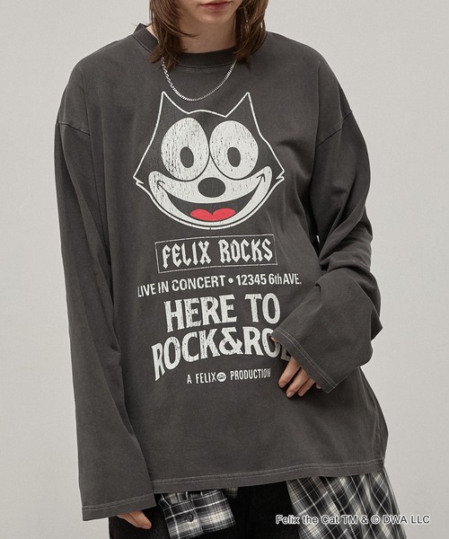Alfred Alex(アルフレッドアレックス)の「<Exclusive> FELIX THE CAT Iconic Graphic L/S Tee / フィリックス・ザ・キャット 別注 ヴィンテージライク グラフィックロンT(Tシャツ/カットソー・メンズ・ブラック/ブラック系/ブラック系2・L/M)」の11枚目の写真