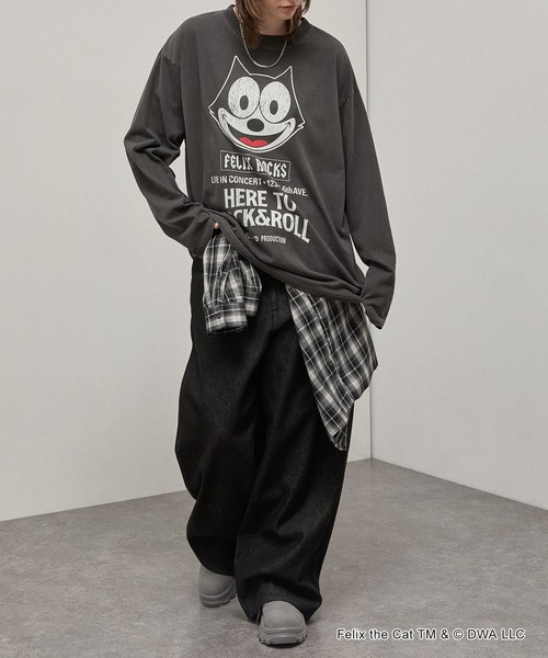 Alfred Alex(アルフレッドアレックス)の「<Exclusive> FELIX THE CAT Iconic Graphic L/S Tee / フィリックス・ザ・キャット 別注 ヴィンテージライク グラフィックロンT(Tシャツ/カットソー・メンズ・ブラック/ブラック系/ブラック系2・L/M)」の14枚目の写真