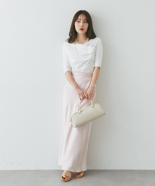 La boutique BonBon（ラブティックボンボン）の「【オウレンティ】ダブルハンドルバッグ（ボストンバッグ・レディース・オフホワイト・FREE）」の4枚目の写真