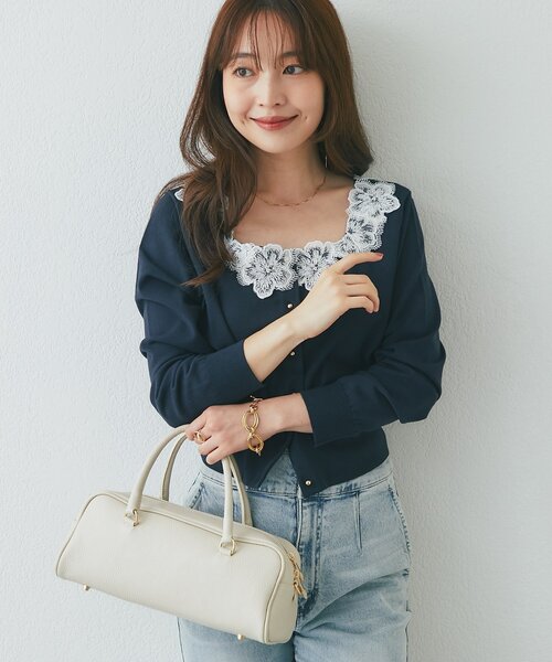 La boutique BonBon（ラブティックボンボン）の「【オウレンティ】ダブルハンドルバッグ（ボストンバッグ・レディース・オフホワイト・FREE）」の5枚目の写真