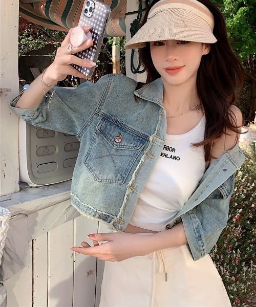 FAVORITO(ファヴォリート)の「デニムスリークオータースリーブトップス(シャツ/ブラウス・レディース・ブルー・M/L/S)」の10枚目の写真