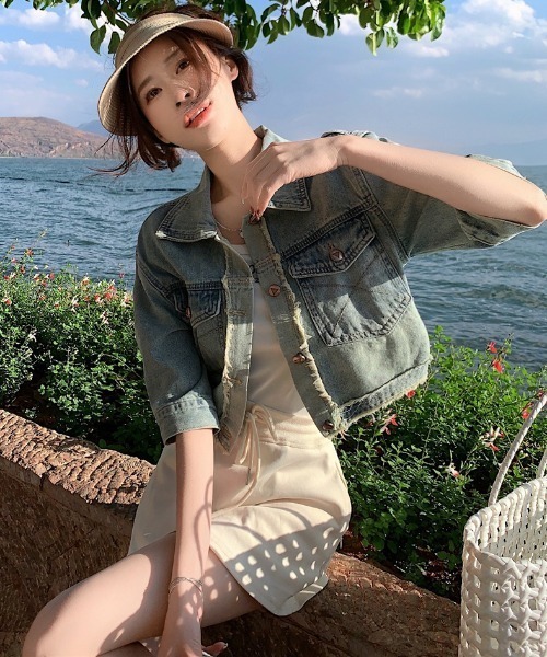 FAVORITO(ファヴォリート)の「デニムスリークオータースリーブトップス(シャツ/ブラウス・レディース・ブルー・M/L/S)」の7枚目の写真