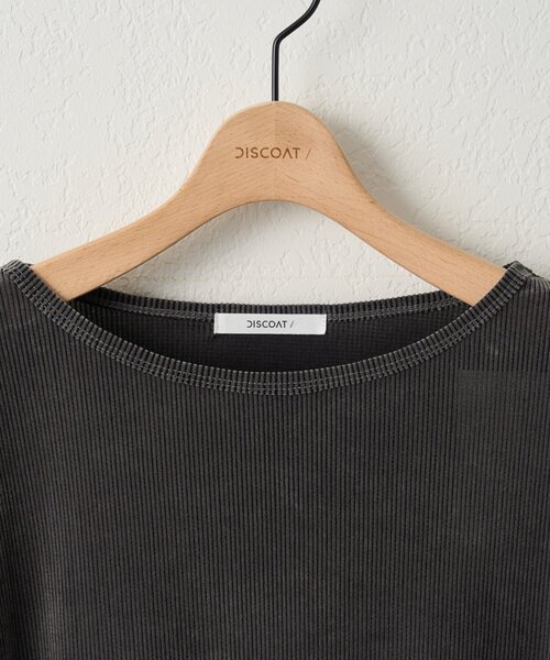 DISCOAT(ディスコート)の「フロッキーメロー使いプルオーバー(Tシャツ/カットソー・レディース・チャコールグレー/ライトグレー/ブラック/ブラウン/アイボリー・FREE)」の19枚目の写真