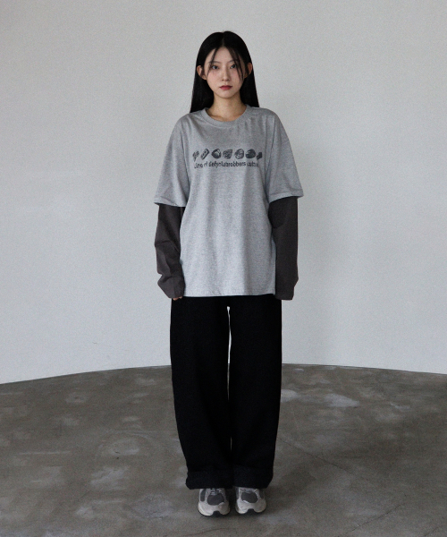 DEFYCLUBROBBERS(ディファイクラブロバース)の「LINE OF DEFY レイヤードロングスリーブ メランジ(Tシャツ/カットソー・レディース・ミックスグレー・MEDIUM/LARGE)」の6枚目の写真