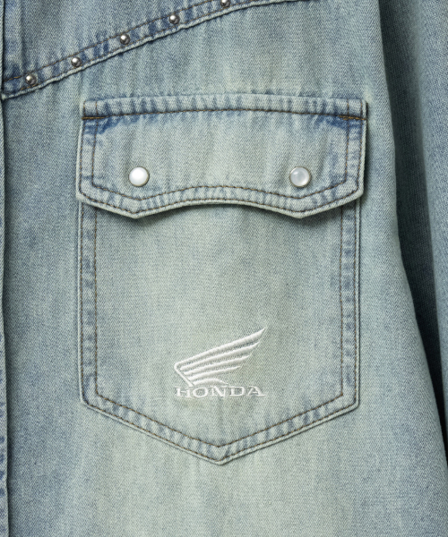 PHYPS MOTORCYCLE（フィップスモーターサイクル）の「Washed Denim Western Shirt Light Blue（シャツ/ブラウス・メンズ・その他・LARGE/X-LARGE/SMALL/MEDIUM）」の4枚目の写真