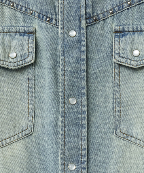 PHYPS MOTORCYCLE（フィップスモーターサイクル）の「Washed Denim Western Shirt Light Blue（シャツ/ブラウス・メンズ・その他・LARGE/X-LARGE/SMALL/MEDIUM）」の5枚目の写真