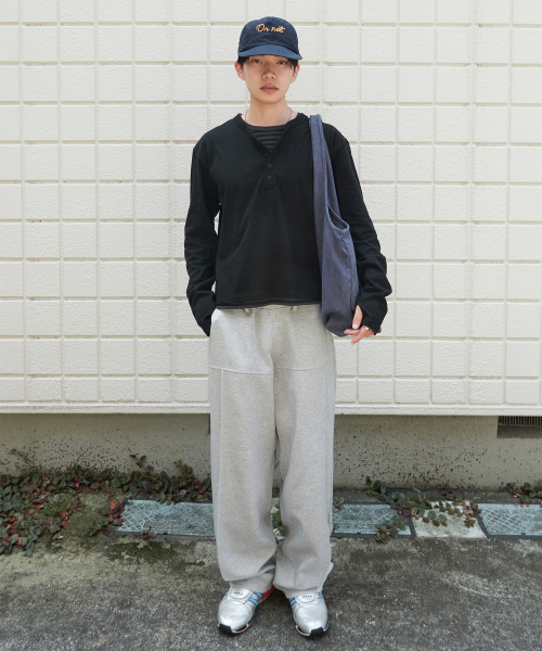 XERO（ゼロ）の「レイヤードストライプヘンリーネックTシャツ[ブラック]（Tシャツ/カットソー・レディース・その他・MEDIUM/LARGE/X-LARGE）」の2枚目の写真