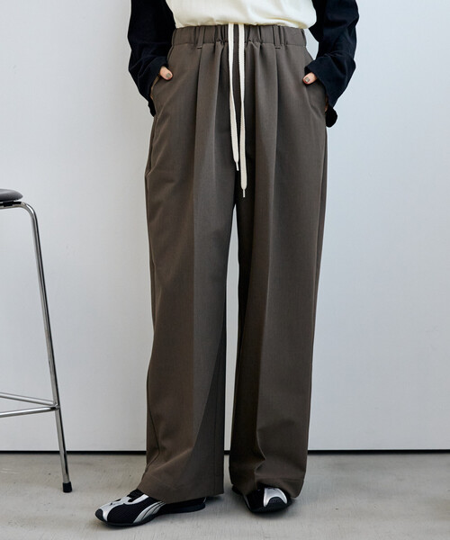FREAK'S STORE（フリークスストア）の「スラックス イージーパンツ/チェックパンツ/タックワイドパンツ（スラックス・レディース・その他2/ブラック/グレー/ダークグレー/ブラウン/その他・MEDIUM/SMALL）」の11枚目の写真