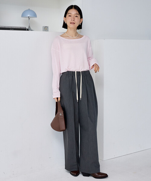 FREAK'S STORE（フリークスストア）の「スラックス イージーパンツ/チェックパンツ/タックワイドパンツ（スラックス・レディース・その他2/ブラック/グレー/ダークグレー/ブラウン/その他・MEDIUM/SMALL）」の15枚目の写真