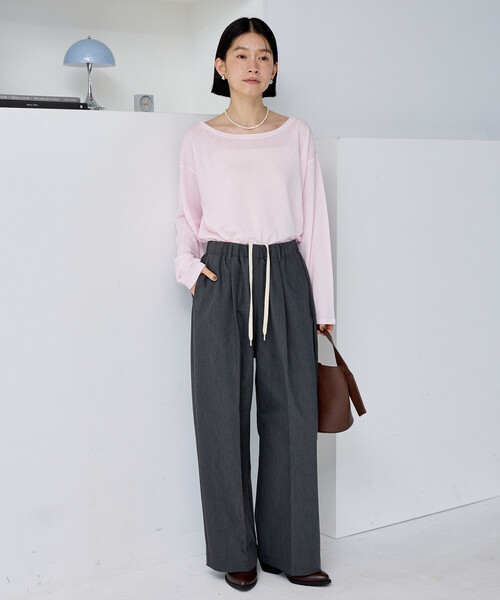 FREAK'S STORE（フリークスストア）の「スラックス イージーパンツ/チェックパンツ/タックワイドパンツ（スラックス・レディース・その他2/ブラック/グレー/ダークグレー/ブラウン/その他・MEDIUM/SMALL）」の16枚目の写真