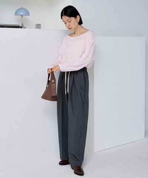 FREAK'S STORE（フリークスストア）の「スラックス イージーパンツ/チェックパンツ/タックワイドパンツ（スラックス・レディース・その他2/ブラック/グレー/ダークグレー/ブラウン/その他・MEDIUM/SMALL）」の17枚目の写真